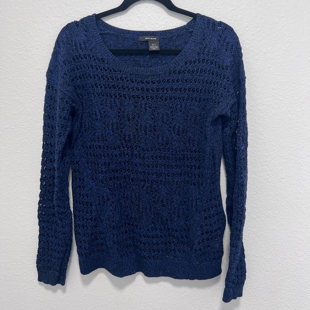 DKNY Oversized Navy Knit Sweater Size Small